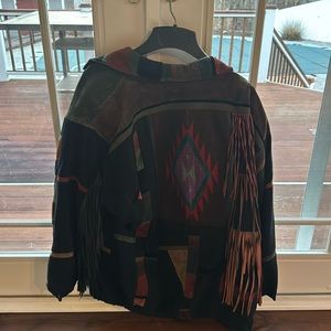 Wool and leather southwest jacket